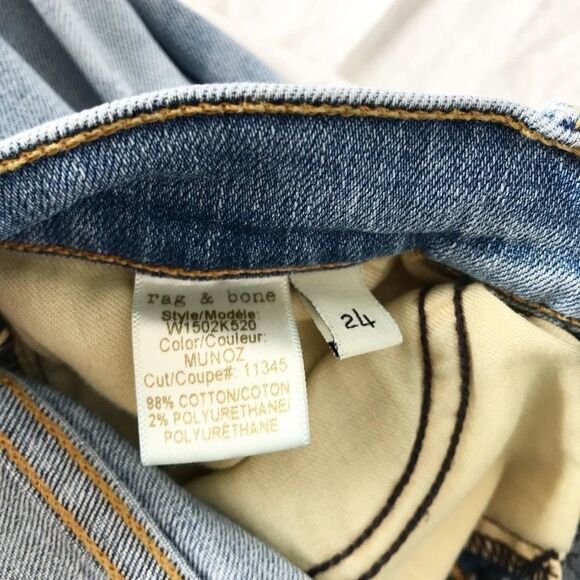 Rag & Bone distressed light wash Skinny Jeans 24 - Picture 9 of 10